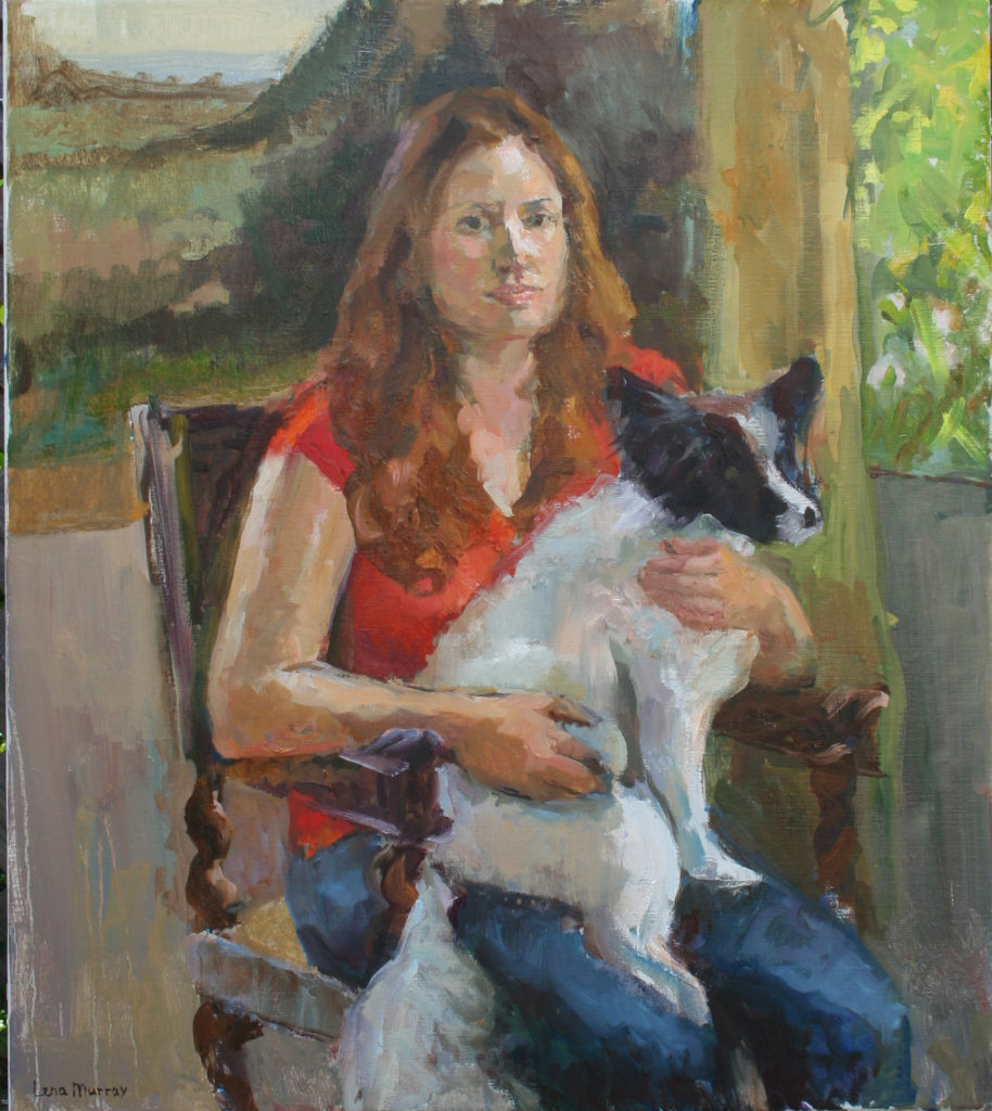Lady with a Dog. Oil on Canvas.