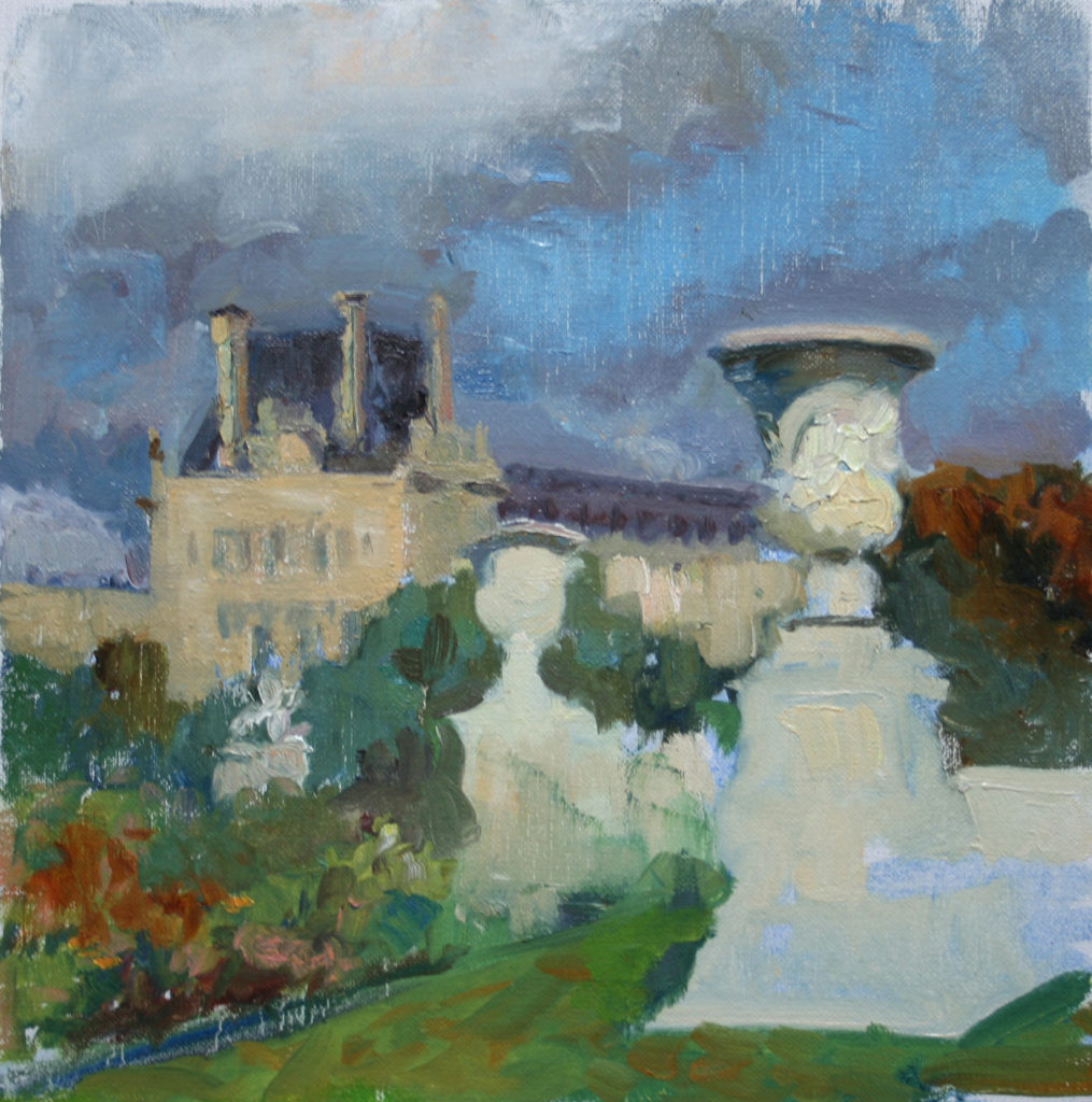 Tuileries Gardens, Paris. Oil on canvas.