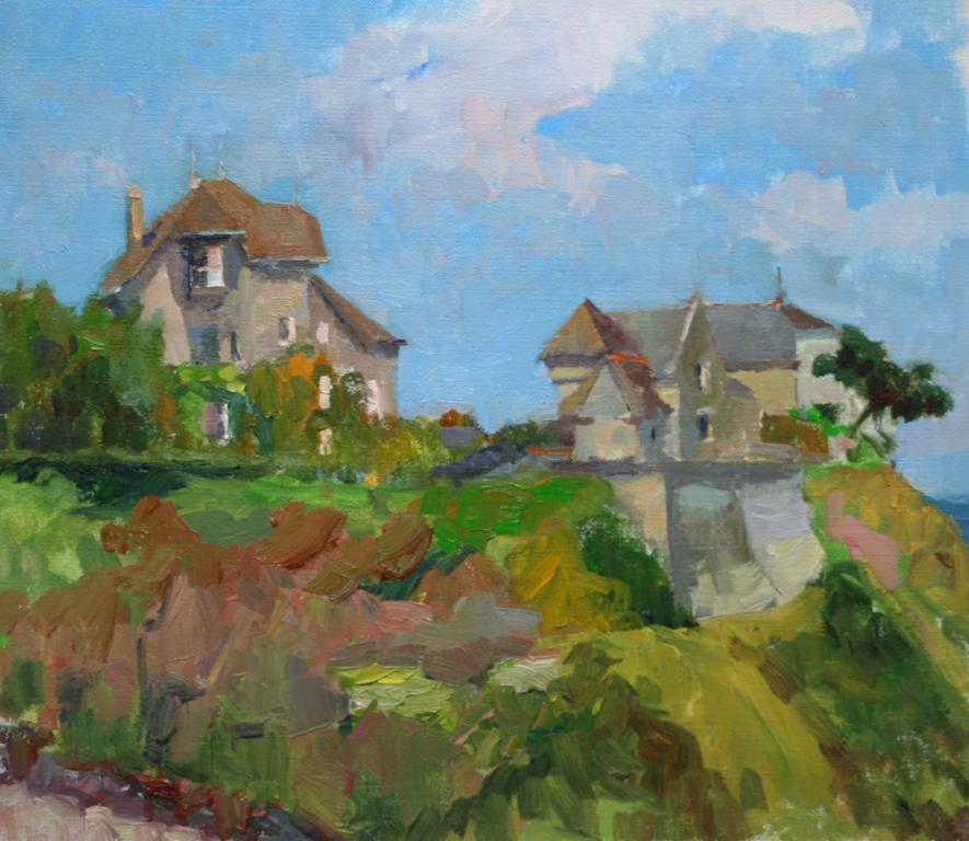 Old villas in Brittany. Oil n canvas.