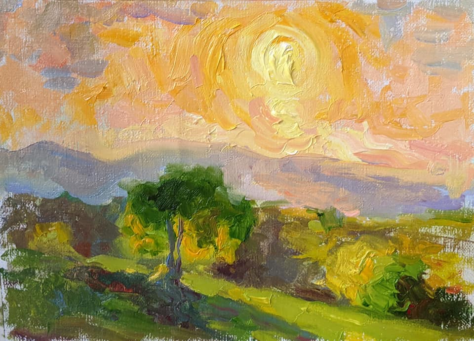 Sunset in Barboursville. oil on canvas