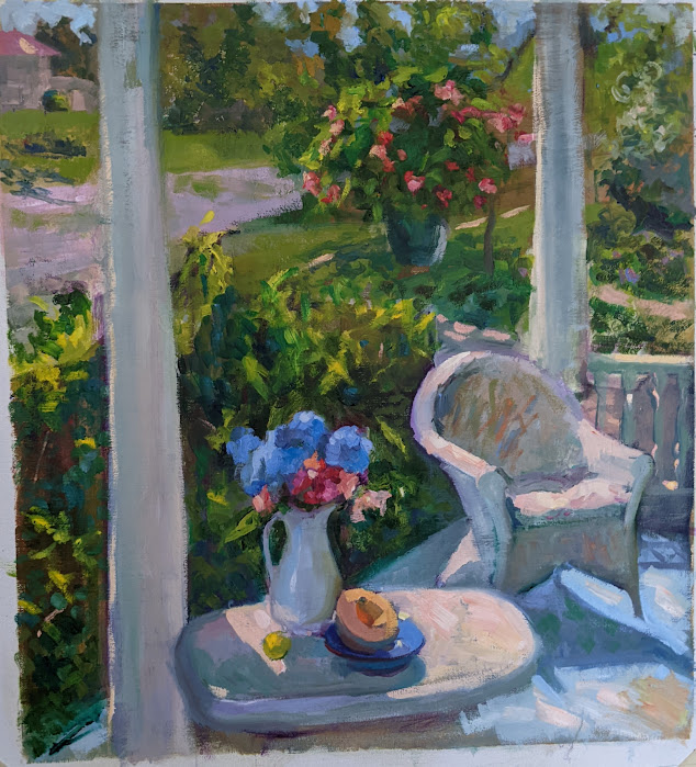 Front Porch, Summer. Oil on canvas.