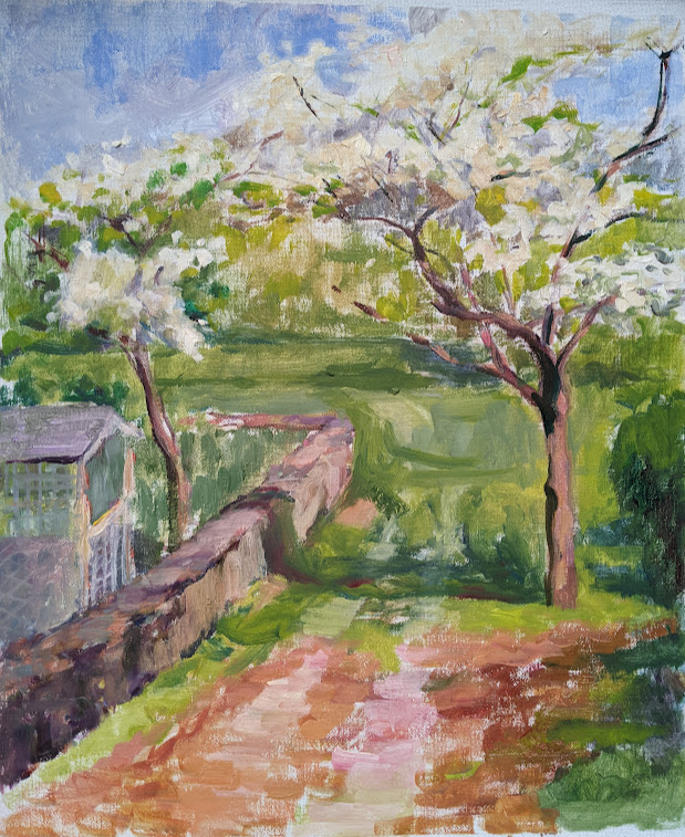 Hank's Backyard. Spring. Oil on canvas.