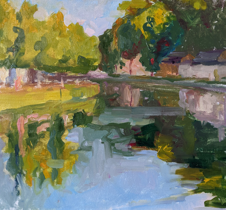 Rance River in Quimperle. oil on canvas.